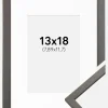 Ramme Edsbyn Grafit 13x18 cm - Passepartout Hvid 3,5x5 inches