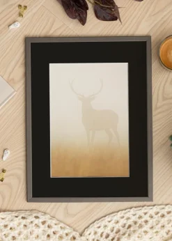 Ramme Edsbyn Grafit 50x70 cm - Passepartout Sort 42x59,4 cm (A2)