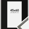 Ramme Edsbyn Grafit 45x60 cm - Passepartout Sort 12x18 inches