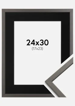 Ramme Edsbyn Grafit 24x30 cm - Passepartout Sort 18x24 cm