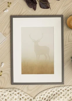 Ramme Edsbyn Grafit 50x70 cm - Passepartout Hvid 42x59,4 cm (A2)
