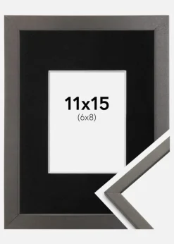 Ramme Edsbyn Grafit 11x15 cm - Passepartout Sort 7x9 cm