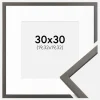 Ramme Edsbyn Grafit 30x30 cm - Passepartout Hvid 8x8 inches