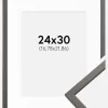 Ramme Edsbyn Grafit 24x30 cm - Passepartout Hvid 7x9 inches