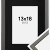 Ramme Edsbyn Grafit 13x18 cm - Passepartout Sort 9x13 cm