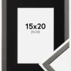 Ramme Edsbyn Grafit 15x20 cm - Passepartout Sort 10x15 cm