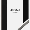 Ramme Edsbyn Grafit 40x60 cm - Passepartout Sort 25x50 cm