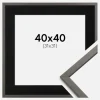 Ramme Edsbyn Grafit 40x40 cm - Passepartout Sort 32x32 cm