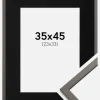Ramme Edsbyn Grafit 35x45 cm - Passepartout Sort 24x34 cm