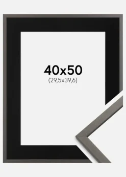 Ramme Edsbyn Grafit 40x50 cm - Passepartout Sort 12x16 inches