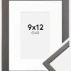 Ramme Edsbyn Grafit 9x12 cm - Passepartout Hvid 6x9 cm