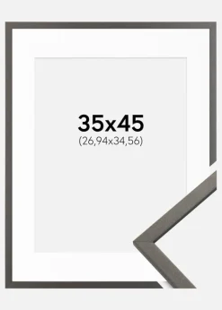 Ramme Edsbyn Grafit 35x45 cm - Passepartout Hvid 11x14 inches