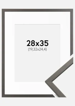 Ramme Edsbyn Grafit 28x35 cm - Passepartout Hvid 8x10 inches