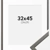 Ramme Edsbyn Grafit 32x45 cm - Passepartout Hvid 25x30 cm