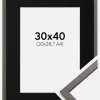Ramme Edsbyn Grafit 30x40 cm - Passepartout Sort 21x29,7 cm (A4)