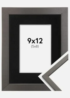 Ramme Edsbyn Grafit 9x12 cm - Passepartout Sort 6x9 cm