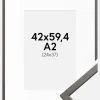 Ramme Edsbyn Grafit 42x59,4 cm (A2) - Passepartout Hvid 25x38 cm