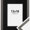 Ramme Edsbyn Grafit 13x18 cm - Passepartout Sort 3,5x5 inches