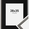 Ramme Edsbyn Grafit 28x35 cm - Passepartout Sort 20x25 cm