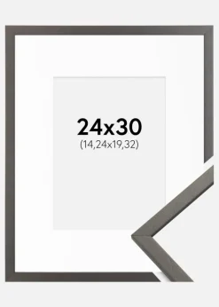 Ramme Edsbyn Grafit 24x30 cm - Passepartout Hvid 6x8 inches