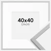 Ramme Edsbyn Grey 40x40 cm - Passepartout Hvid 25x25 cm