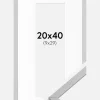 Ramme Edsbyn Grey 20x40 cm - Passepartout Hvid 10x30 cm