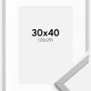 Ramme Edsbyn Grey 30x40 cm - Passepartout Hvid 21x30 cm