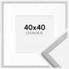 Ramme Edsbyn Grey 40x40 cm - Passepartout Hvid 10x10 inches