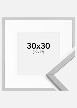 Ramme Edsbyn Grey 30x30 cm - Passepartout Hvid 20x20 cm