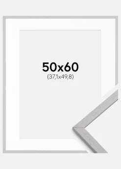 Ramme Edsbyn Grey 50x60 cm - Passepartout Hvid 15x20 inches