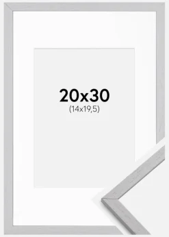 Ramme Edsbyn Grey 20x30 cm - Passepartout Hvid 15x21 cm (A5)