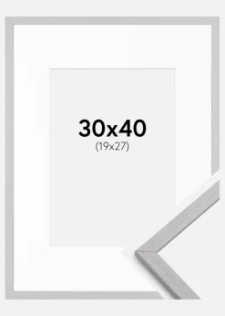 Ramme Edsbyn Grey 30x40 cm - Passepartout Hvid 20x28 cm
