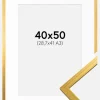 Ramme Edsbyn Guld 40x50 cm - Passepartout Hvid 29,7x42 cm (A3)