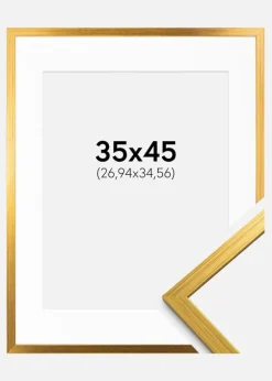Ramme Edsbyn Guld 35x45 cm - Passepartout Hvid 11x14 inches