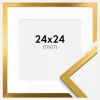 Ramme Edsbyn Guld 24x24 cm - Passepartout Hvid 18x18 cm