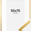 Ramme Edsbyn Guld 50x70 cm - Passepartout Hvid 33x56 cm