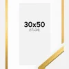 Ramme Edsbyn Guld 30x50 cm - Passepartout Hvid 18x35 cm