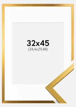 Ramme Edsbyn Guld 32x45 cm - Passepartout Hvid 10x12 inches