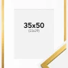Ramme Edsbyn Guld 35x50 cm - Passepartout Hvid 24x30 cm