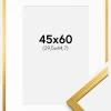 Ramme Edsbyn Guld 45x60 cm - Passepartout Hvid 12x18 inches