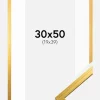 Ramme Edsbyn Guld 30x50 cm - Passepartout Hvid 20x40 cm
