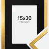 Ramme Edsbyn Guld 15x20 cm - Passepartout Sort 4x6 inches