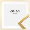 Ramme Edsbyn Guld 60x60 cm - Passepartout Hvid 50x50 cm