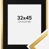 Ramme Edsbyn Guld 32x45 cm - Passepartout Sort 10x12 inches