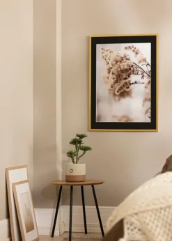 Ramme Edsbyn Guld 32x45 cm - Passepartout Sort 10x12 inches