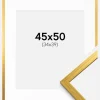 Ramme Edsbyn Guld 45x50 cm - Passepartout Hvid 35x40 cm