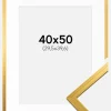 Ramme Edsbyn Guld 40x50 cm - Passepartout Hvid 12x16 inches