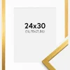 Ramme Edsbyn Guld 24x30 cm - Passepartout Hvid 7x9 inches