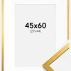 Ramme Edsbyn Guld 45x60 cm - Passepartout Hvid 30x45 cm