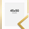 Ramme Edsbyn Guld 45x50 cm - Passepartout Hvid 34x41 cm